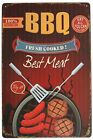 Metal Tin Sign BBQ fresh cooked best meat Bar Pub Vintage Retro Poster Cafe Art
