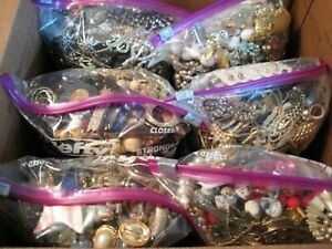 Jewelry Vintage Modern Huge  Lot Craft Junk Wearable Resell Over One Full Pound