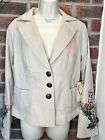 Love Stitch Women Teen Jacket Sz L Sewn with Beige with Floral Embroidery