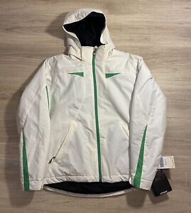 NWT Spyder Bevel Ski Winter Coat Jacket Womens Size 12 Med Green White $250 MSRP