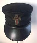 Antique Vintage Knights Templar Masonic Freemason Hat Cap Cross Design Black