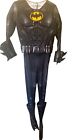 Batman Padded Suit Costume Child Large 15in Shoulder 40in Shoe Covers Halloween
