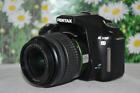 PENTAX K100D Digital SLR Camera Black w/ 18-55mm Lens Kit excellent condition
