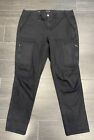 WHBM The Slim Crop Cargo Stretch Womens Casual Pants Black Size 12