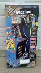 1) Arcade1up Ms. Pac-Man Arcade Machine Includes (4) Video Games + Riser