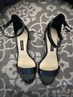 Nine West Strappy Heels Shoes Womens Size 6 Black Patent Open Toe