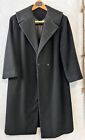 Anonymous Vintage 100% CASHMERE Deep Black Shawl Collar Long Coat Small