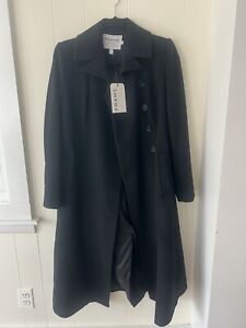 Frame Atelier XS Black  Long Wool Cashmere Blend Coat NWT