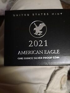 2021  American Silver Eagle Proof With COA