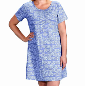 FRESH PRODUCE 3X Peri BLUE Seashore $75 SADIE Jersey Cotton Dress NWT New 3X