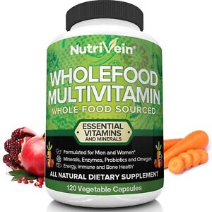 Nutrivein Whole Food Multivitamin - Complete Daily Vitamins For Men and Women