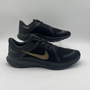 Nike Men's Sz 13 Quest 4 Black Metallic Gold Running Sneakers DA1105 010