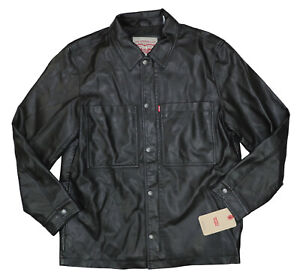 Levi's Faux Leather Zip & Snap Front Men's Jacket L NWT Dark Brown