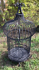 Large Vintage Domed Wrought Iron Antique Bird Cage house birdcage scrolled