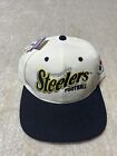 Vintage 90s Pittsburgh Steelers NFL Football White Snapback Hat