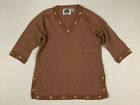 Women's HSN Storybook Knits Earthly Delights Tunic Sweater Beaded Size M