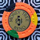 Money Tree $5 (ORANGE) Small Crown TRKing Reno, Nevada Gaming Casino Poker Chip