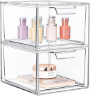 2PSC  Stackable Makeup Organizer and Storage, Acrylic Organizers，Clear Plastic S