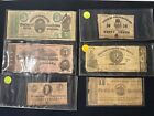 Lot Of (6) 1861-1863 Confederate States Of America & Obsolete Currency Notes