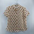 cabi button up shirt women size medium semi sheer short sleeve polka dots top