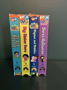 Dora the Explorer Lot of 4 VHS - Halloween, Big Sister, To the Rescue, Rhymes