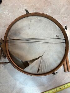 New ListingVintage antique 14 inch Wooden Snare Drum with sticks