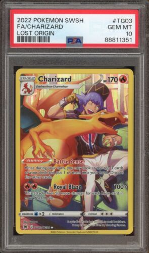 Pokemon Charizard Lost Origin Character Rare Full Art #TG03 PSA 10 Gem Mint