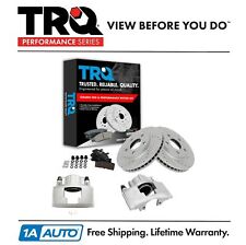 TRQ Front Brake Calipers Ceramic Pads Drilled Rotors For 91-93 DeVille Fleetwood