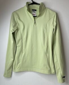 Spyder Womens Fleece Pullover Jacket Light Green Sz 6 Soft Shell Spider Collared