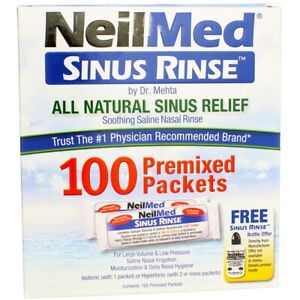NeilMed Sinus Rinse Premixed Refill Packets, 100 Ct