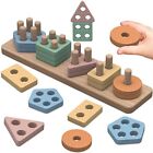 Montessori Toys for 1 2 3 4 Years Old: Wooden Sorting Stacking Toddler Toy Baby