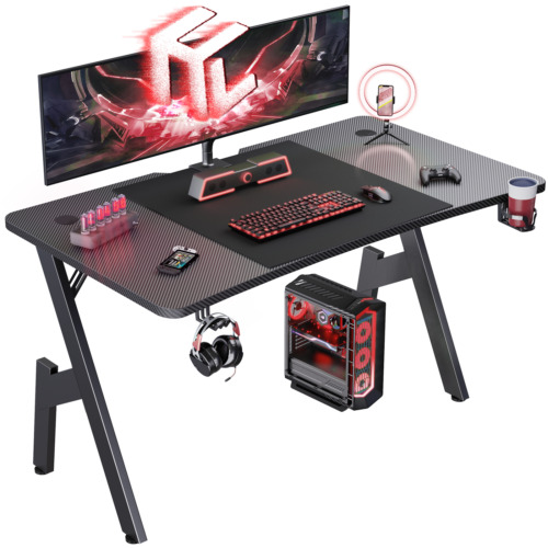 HLDIRECT 47/55Inch Gaming Desk Gamer Gaming Table Computer Desk PC Workstation
