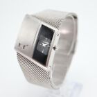 Vestal Pontius Silver Tone Watch 32mm Rectangle Dial Trapezoid Cyberpunk Working