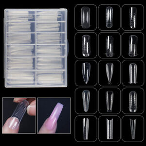 15 Sizes Poly Nail Gel Forms Dual Mould Nail Extension Tips Box Acrylic Builder