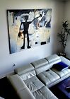 Rare Find Jean Michel Basquiat Painting Extra Large on Canvas Stunning Replica