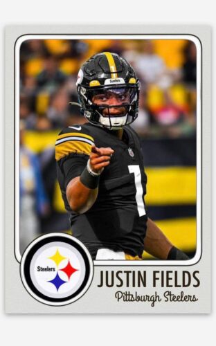 Justin Fields Pittsburgh Steelers ACEO Football Card! Quarterback