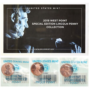 2019 W W W Lincoln Shield Cent Year Set Proof Reverse Proof & BU US 3 Coins OGP
