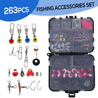 263PCS Set Fishing Tackle Box Full Loaded Accessories Hooks Lures Baits Worms