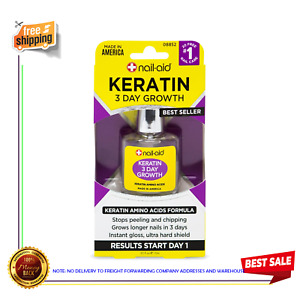 Nail-Aid Keratin 3 Day Growth Nail Treatment & Strengthener, Clear, 0.55 Fl Oz