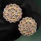 Round VVS Lab Grown Diamond 14K Yellow Gold 1.05Ct Flower Cluster Stud Earrings