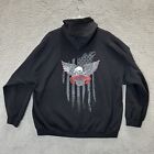 Gildan Sweatshirt Mens XL Black Redcon1 Eagle Graphic Heavy Blend Hoodie