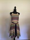 The Limited Sleeveless  Striped Dress With Tie Belt Size Medium