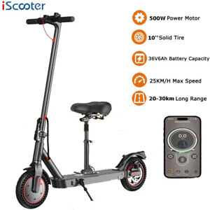 500W Motor Foldable Electric Scooter Adults Commute 30KM Long Range With Seat