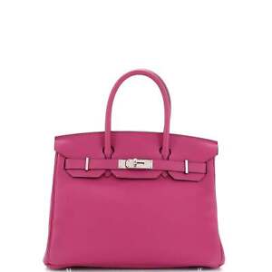 Hermes Birkin Handbag Magnolia Togo with Palladium Hardware 30 Pink
