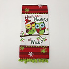 Christmas Tea Towel Owls Kay Dee Designs Naughty Nice Whimsical Colorful