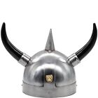 Steel Helmet Viking Horns Medieval Armor Warrior Reenactment Costume Knight Gift