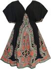 RED DOT BOUTIQUE 119-Plus Size Dashiki Printed Babydoll Cover-Up Vacation Dress