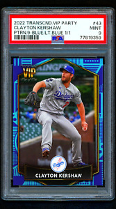 2022 Topps Transcendent VIP Party Clayton Kershaw BLUE 1/1 ONE OF ONE PSA 9 MINT
