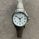 Timex Easy Reader Womens Watch Silver Tone Case & Band W/Expansion Band Bin H