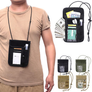 Anti-Theft RFID Blocking Passport Holder Neck Stash Travel Hidden Wallet Pouch